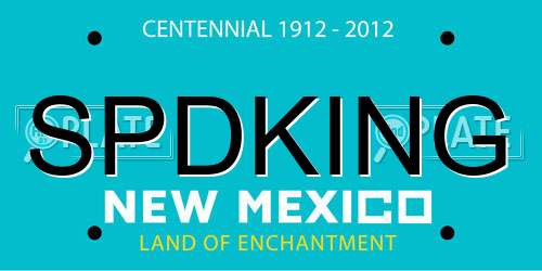 SPDKING New Mexico License Plate