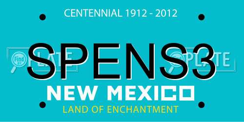 SPENS3 New Mexico License Plate