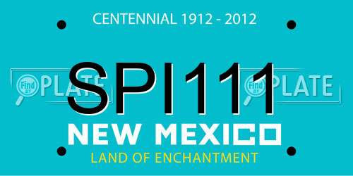 SPI111 New Mexico License Plate
