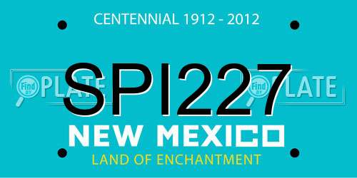 SPI227 New Mexico License Plate