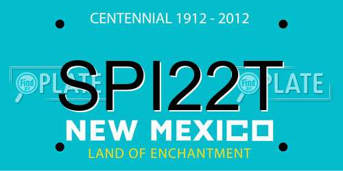 SPI22T New Mexico License Plate