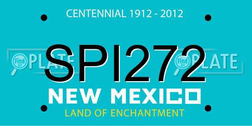 SPI272 New Mexico License Plate