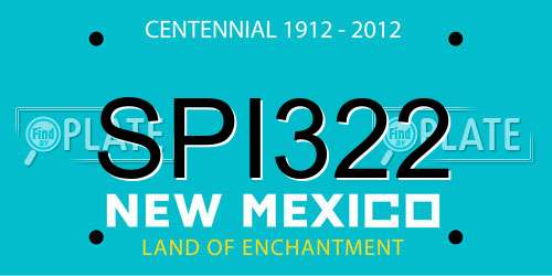 SPI322 New Mexico License Plate