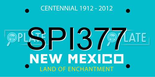 SPI377 New Mexico License Plate