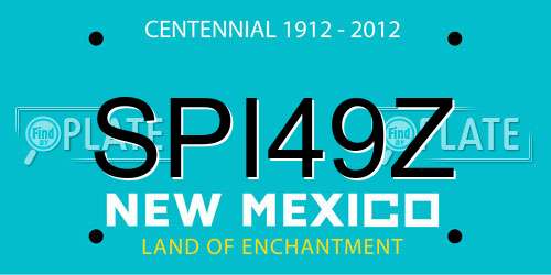 SPI49Z New Mexico License Plate