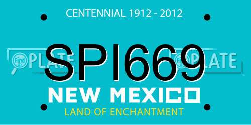 SPI669 New Mexico License Plate
