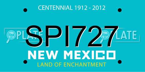 SPI727 New Mexico License Plate