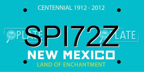 SPI72Z New Mexico License Plate