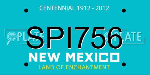 SPI756 New Mexico License Plate