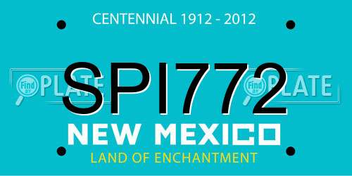 SPI772 New Mexico License Plate