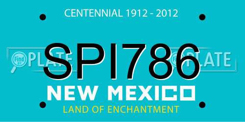 SPI786 New Mexico License Plate