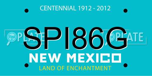 SPI86G New Mexico License Plate