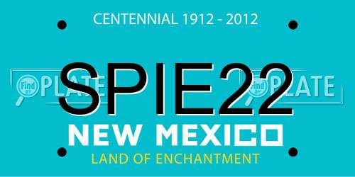 SPIE22 New Mexico License Plate