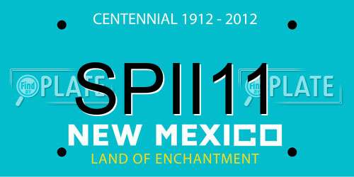 SPII11 New Mexico License Plate