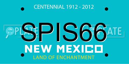 SPIS66 New Mexico License Plate