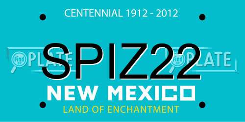 SPIZ22 New Mexico License Plate