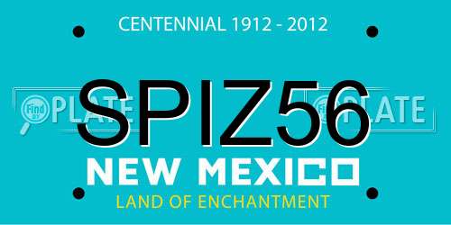 SPIZ56 New Mexico License Plate