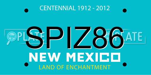 SPIZ86 New Mexico License Plate