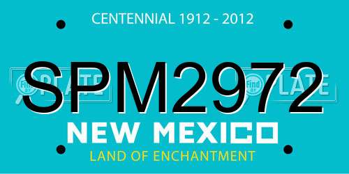 SPM2972 New Mexico License Plate