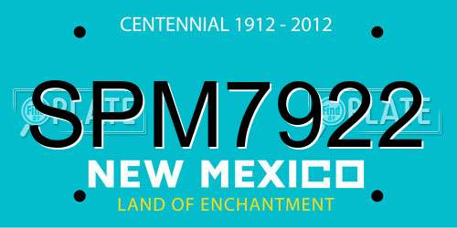 SPM7922 New Mexico License Plate