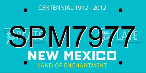 SPM7977 New Mexico License Plate