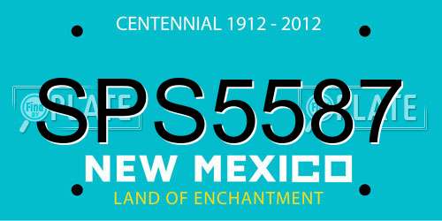 SPS5587 New Mexico License Plate
