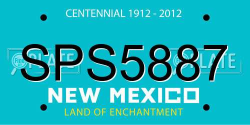 SPS5887 New Mexico License Plate
