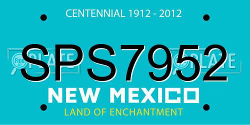 SPS7952 New Mexico License Plate
