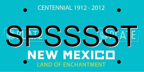 SPSSSST New Mexico License Plate