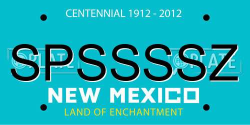 SPSSSSZ New Mexico License Plate