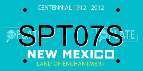 SPT07S New Mexico License Plate