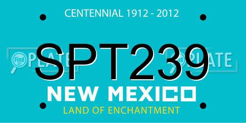 SPT239 New Mexico License Plate
