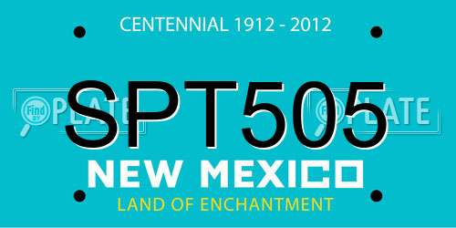 SPT505 New Mexico License Plate