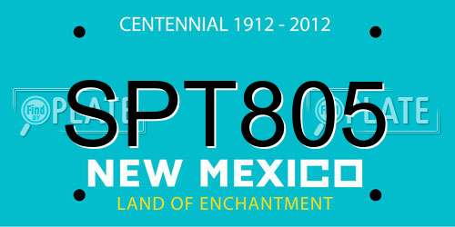 SPT805 New Mexico License Plate