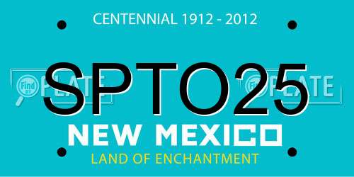 SPTO25 New Mexico License Plate