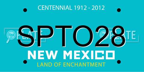 SPTO28 New Mexico License Plate
