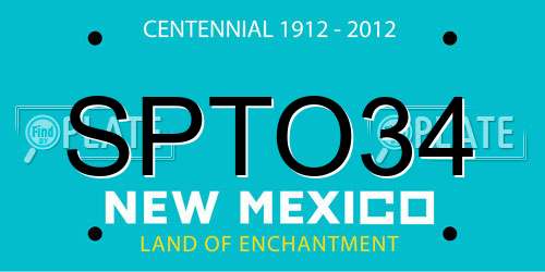 SPTO34 New Mexico License Plate