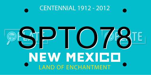 SPTO78 New Mexico License Plate