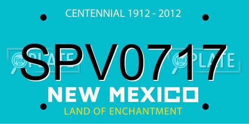 SPV0717 New Mexico License Plate