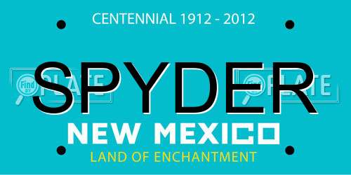 SPYDER New Mexico License Plate