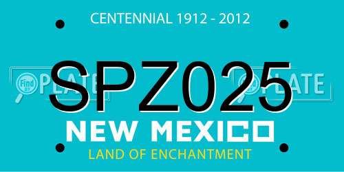 SPZ025 New Mexico License Plate