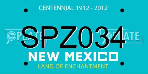SPZ034 New Mexico License Plate