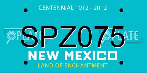 SPZ075 New Mexico License Plate