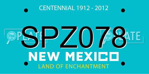 SPZ078 New Mexico License Plate