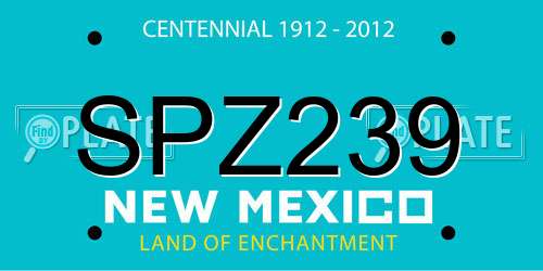 SPZ239 New Mexico License Plate