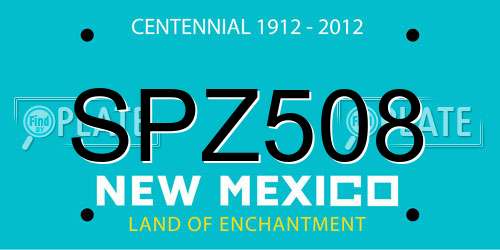 SPZ508 New Mexico License Plate