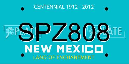 SPZ808 New Mexico License Plate
