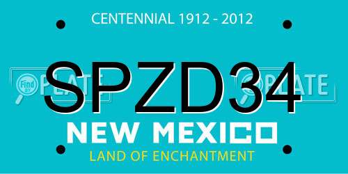 SPZD34 New Mexico License Plate