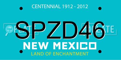 SPZD46 New Mexico License Plate