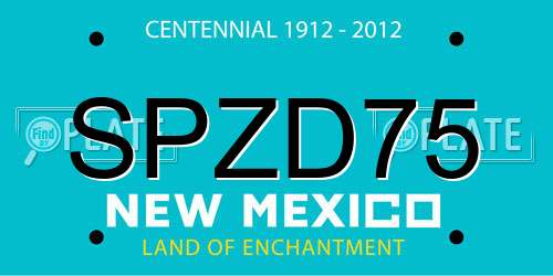 SPZD75 New Mexico License Plate